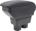 YJYWZH Armrest Box for Nissan Versa 2007-2011 Center Storage Box Hand Interior Centre Consoles with Cup Holder Arm Rest Double-Layer Accessories Black (4 USB Black with Black Thread)
