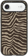 CASETiFY Impact iPhone Air Case [Slim/Compatible with Magsafe / 8.2 ft. 4X Military Grade Drop Protection] - Zebra-Brown - Clear Black