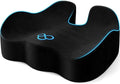 Seat Cushion with Carry Handle, Memory Foam for Tailbone/Sciatica Easing, Chair Cushions for Cars, Desks, Office Chair Cushion with Non-Slip Design, Ideal for Post-Surgery Recovery (Black)