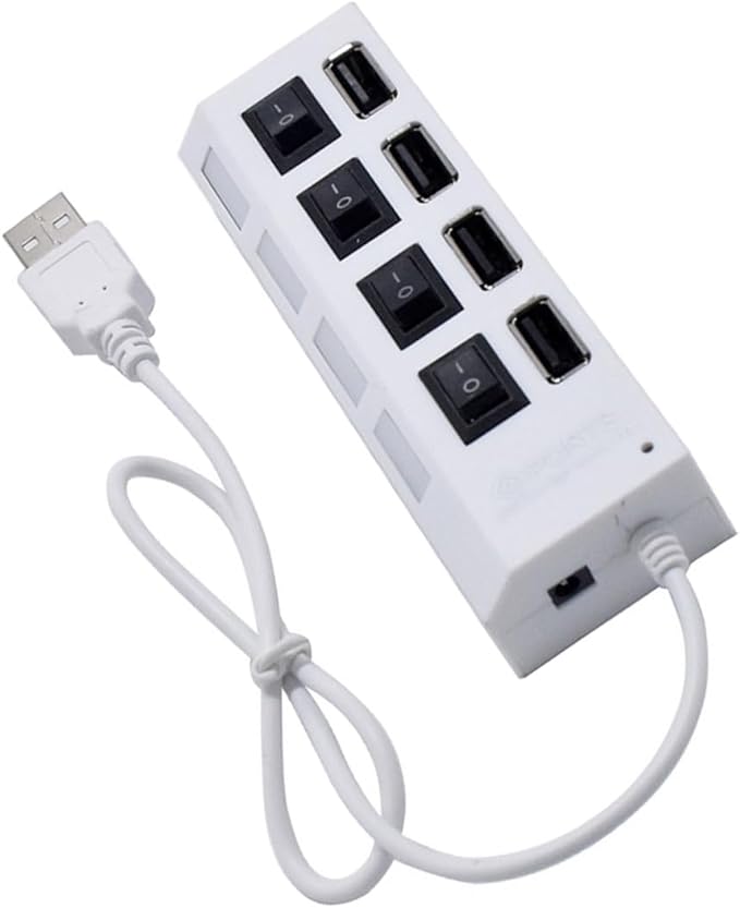 HOMSFOU 3pcs USB Hub Port Splitter Independent Compact USB Device Connector for Laptop and Travel Versatile White Design for Use