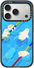 CASETiFY Impact iPhone 17 Pro Case [Slim/Compatible with Magsafe / 8.2 ft. 4X Military Grade Drop Protection] - Pool time - Clear Black