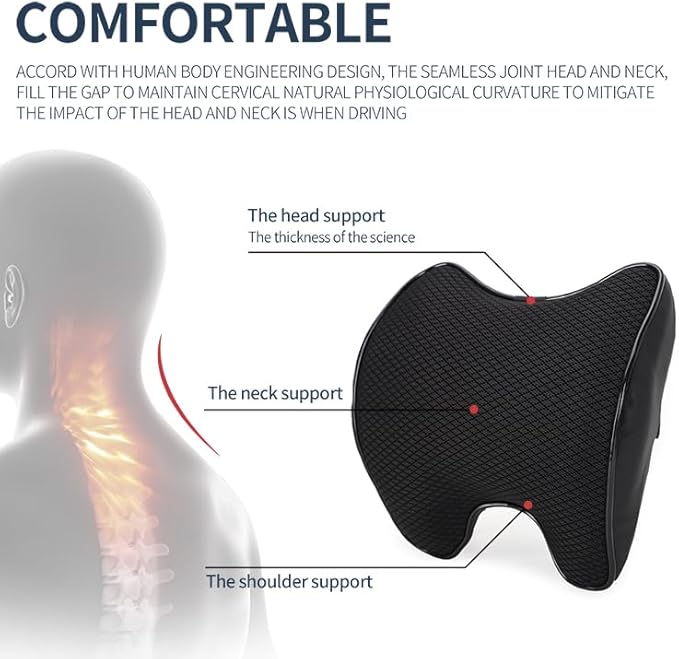 Car Neck Support Pillow,Car Neck Pillow for Relieving Neck Fatigue 100% Soft Memory Foam,Ergonomic Design