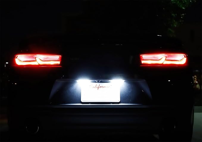 iJDMTOY Xenon White 3W Full LED License Plate Light Kit Compatible With Chevrolet 2014-24 Camaro, 2013-15 Malibu, 2011-15 Volt, 2016-up Cruze, 18-SMD White LED & Can-bus Error Free