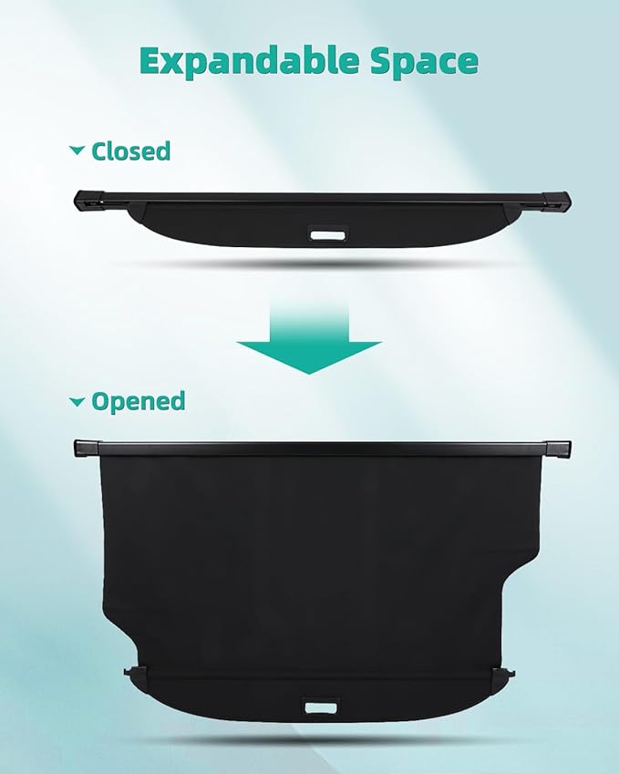 SCITOO Cargo Cover 2020-2024 for Kia Telluride 3.8L Upgraded Retractable Rear Trunk Cover with Aluminum PVC&Plastic