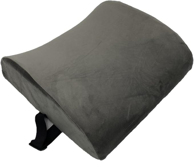 Bookishbunny Comfortable Ergonomic Memory Foam Back Lumbar Support Cushion for Chairs Car Office Home with Removable Soft Velvet Cover (Grey)