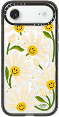 CASETiFY Impact iPhone Air Case [Slim/Compatible with Magsafe / 8.2 ft. 4X Military Grade Drop Protection] - 90s Daisy - Clear Black