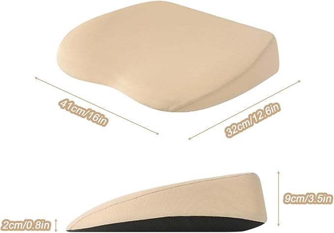 2 in 1 Wedge Car Cushions for Driving - Adult Booster Seat for Car to Raise Height - 3.5 Inches Memory Foam Driver Seat Cushion Lumbar Support for Car Truck Seat,Grey
