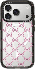 CASETiFY Impact iPhone 17 Pro Case [Slim/Compatible with Magsafe / 8.2 ft. 4X Military Grade Drop Protection] - Entwined in Ribbon - Clear Black