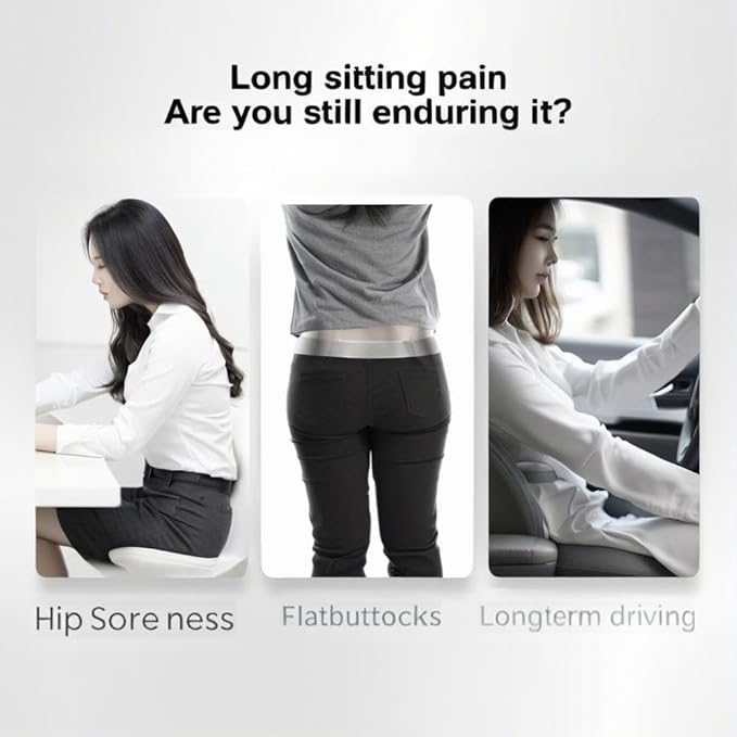 L-Shaped Memory Foam Seat Cushion with Lumbar Support-Ergonomic Car & Office Chair Cushion for Sciatica, Coccyx & Back Pain Relief Supports Hips & Back for Drivers & Long Sitting (Red Pink)