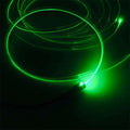 3m/9.8ft 5m/16ft Car Home LED Strip Ambient Light 2mm Plastic Optic Fiber Cable Skirt Tube Kit with 12V LED Light Source Illuminator (Green,3m/9.8ft)