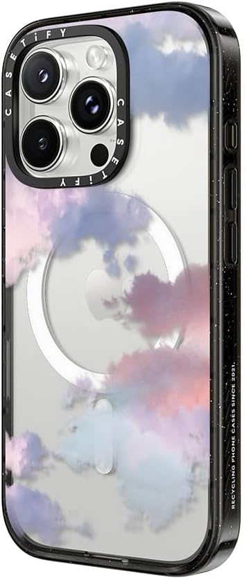 CASETiFY Impact Case for iPhone 16 Pro [Slim / 8.2 ft. 4X Military Grade Drop Protection/Compatible with Magsafe] - Clouds - Clear Black