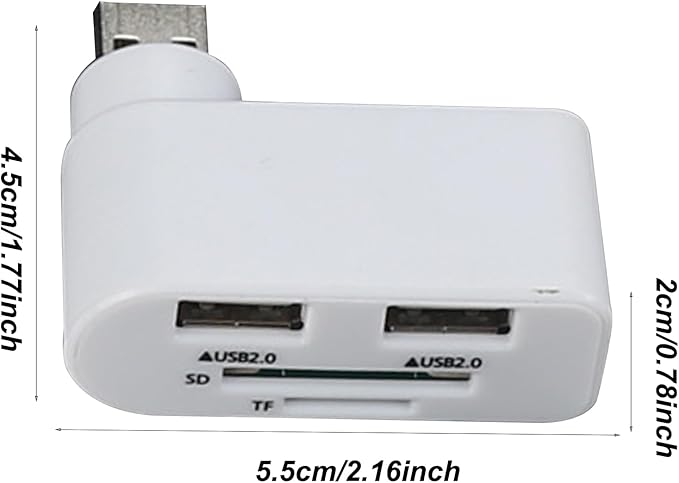 Rotatable USB Hub – ABS 4.5x5.5x2cm | USB Hub, 4 Port Mini USBs Extender with 480Mbps High Speed Data Transfer and Rotating Design | Multifunctional Splitter for Notebook Laptop Tablet Car Use
