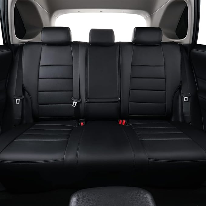 coverdream RAV4 PHEV Waterproof Leather Seat Covers Custom Fit for 2019-2025 Toyota RAV4 Hybrid XSE,Hybrid SE,Prime SE/XSE,Full Coverage,Airbag Compatible,Car Seat Protector (Full Set,Black)