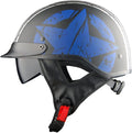 1Storm Motorcycle Half Face Helmet Mopeds Scooter Pilot with Retractable Inner Smoked Visor