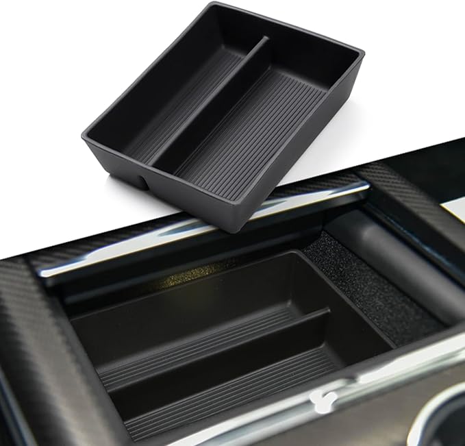 Jaronx Compatible with Tesla Model S/X Console Organizer 2021-2026, Refresh Center Console Storage for Model X/S Plaid/Long Range, Silicone Organizers Tray for Tesla X/S Accessories