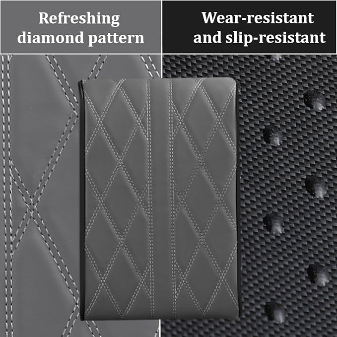 Car Center Console Cover, Memory Foam Leather Vehicle Armrest Seat Box Pad Protector, Comforable Waterproof Automotive Center Middle Cushion Mat Accessories, Universal Fit (Wine Red)