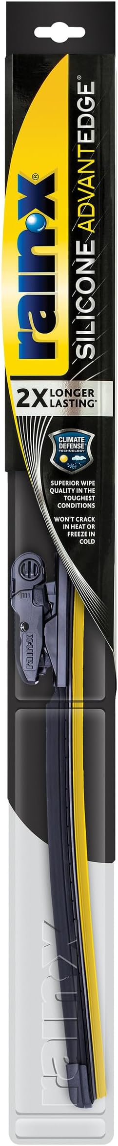 Rain-X Silicone AdvantEdge Wiper Blade 24" Windshield Wiper Blades Replacement, All-Weather Performance Lasts 2X Longer, Premium Beam, Installock Adapter for Easy Fit (Pack of 1)
