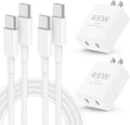 𝟐𝐏𝐚𝐜𝐤 𝟰𝟱𝗪 Dual Port iPhone 17 16 15 Fast Charger, USB C Charging Block and 10ft Type C to C Cable Cord Long for Apple iPhone 17 Pro Max/17 Air/16 Pro/15 Plus/iPad/Air/Mini,Wall Plug Cube Brick