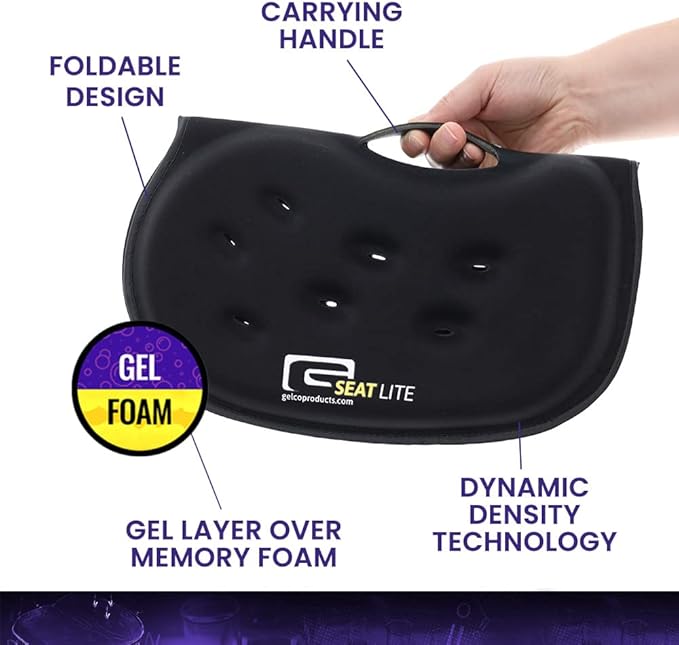 G Seat LITE Travel Gel Foam Cushion | Back Pain, Sciatica, Pressure Relief | Relieves Tailbone Discomfort, Promote Healthy Posture | Ergonomic Comfort | Car, Commute, Airplane and Travel - Red