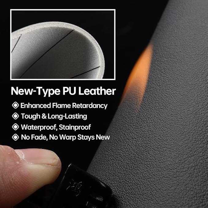 Car Neck Pillow, headrest, Cushion. Three-Point fit to the Neck Curve, Stable Support for the Cervical Spine, relieves Neck Soreness. Perforated PU Leather with high Breathability, Durable 1P（Black）