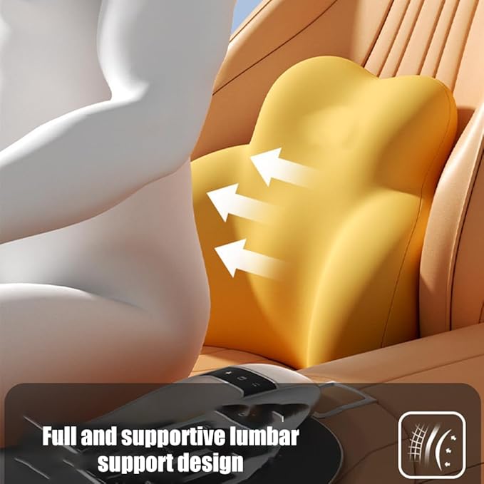 Car Lumbar Support Pillow for Volkswagen VW Golf V 2003-2005 2006 2007 2008 Memory Foam Back Support Cushion Breathable Car Seat Lumbar Pad Accessories,Grey