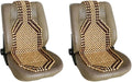 2X Natural Wood Beaded Auto Car Seat Bead Cover,Front seat Natural Wooden Cool Refreshing Back Massaging Comfort Cushion Mat,Premium Quality Universal for Car Truck on Summer