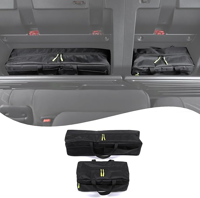 Lcojicep Car rear seat hidden storage bag Compatible with Tacoma 2016-2024 Oxford Cloth Car back seat back storage bag Accessories (2 Pcs)