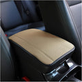 Ziciner Leather Car Center Console Armrest Pad, PU Waterproof Auto Seat Box Cover Protector, Hand Rest Cushion Protection Pad, Vehicles Interior Accessories Universal for Car,SUV (Beige)