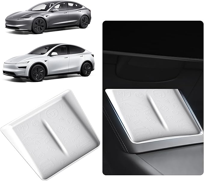 XhuangTech Wireless Charging Pad for Model 3/Y, Non-Slip Silicone Protective Tray Liner Accessories, Waterproof Car Centre Console Wireless Charging Pad Heat Resistant Easy to Clean (White)