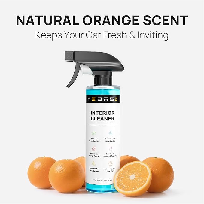 Tesla Interior Cleaner & Seat Stain Remover - Safe for White Vegan Leather - Car Detailing Kit for Model 3 Y S X Cybertruck - Cleans Dashboard, Console, Door & Upholstery Accessories