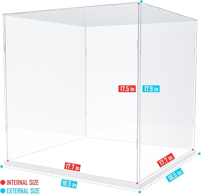 Choowin Large Acrylic Display Case for Lego Ideas Tree House 21318 & Piano 21323 - Thickened Clear Acrylic Display Box for Collectibles - Dustproof, Assemble, White Base