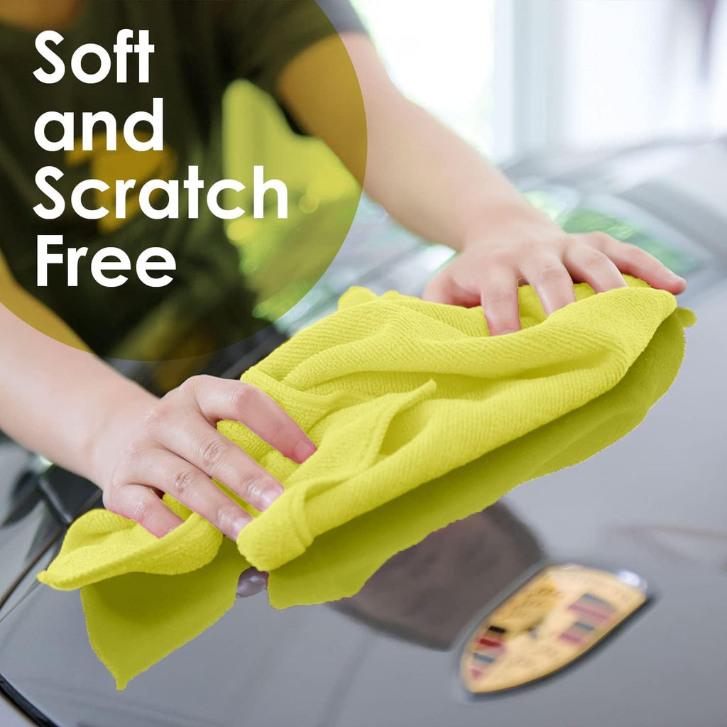 Avalon Towels Microfiber Cleaning Cloths (Value Pack of 36) Size 16" x 16", Highly Absorbent Cleaning Rags, Lint Free Cleaning Towels, Reusable and Washable, Microfiber Towels for Cars (Multi Color)