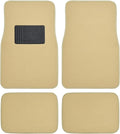 BDK MT-100-LB Classic Light Beige Carpet Floor Mats with Vinyl Heel Pad for Car SUV Truck Van, Universal Fit Front & Rear Liner