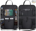 2PCS Car Backseat Organizer, Waterproof Oxford Fabric Auto Back Seat Protector Kick Mats with Clear 10" Tablet Holder & 5 Storage Pockets, Universal Vehicles Travel Accessories