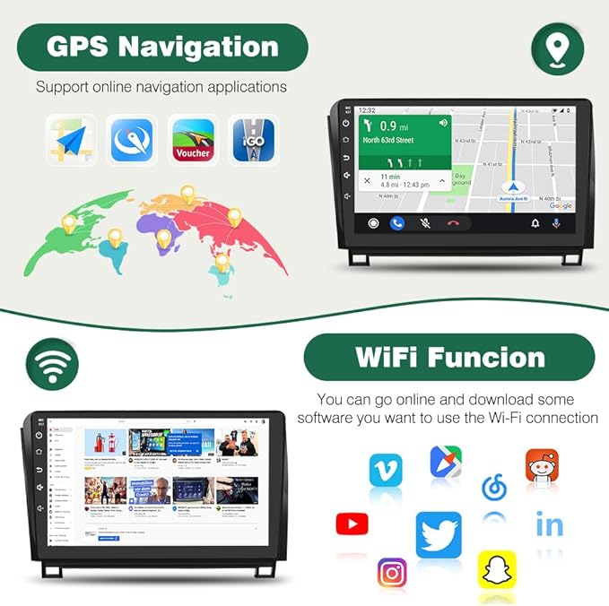 Android 13 Car Radio Stereo for Toyota Tundra 2007-2013 Toyota Sequoia 2008-2018 with 2G RAM 64G ROM Wireless Carplay Android Auto, 10-inch Touch Screen Head Unit, GPS Bluetooth