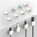 12 Pack Cable Management Clips - M-Xeotei 2-in-1 (Magnetic and Adhesive) Multi-Surface Cable Organizer for Metal/Wood/Plastic, Space Saving Switchable Base Works on Desk/Car/Home/Office (White)