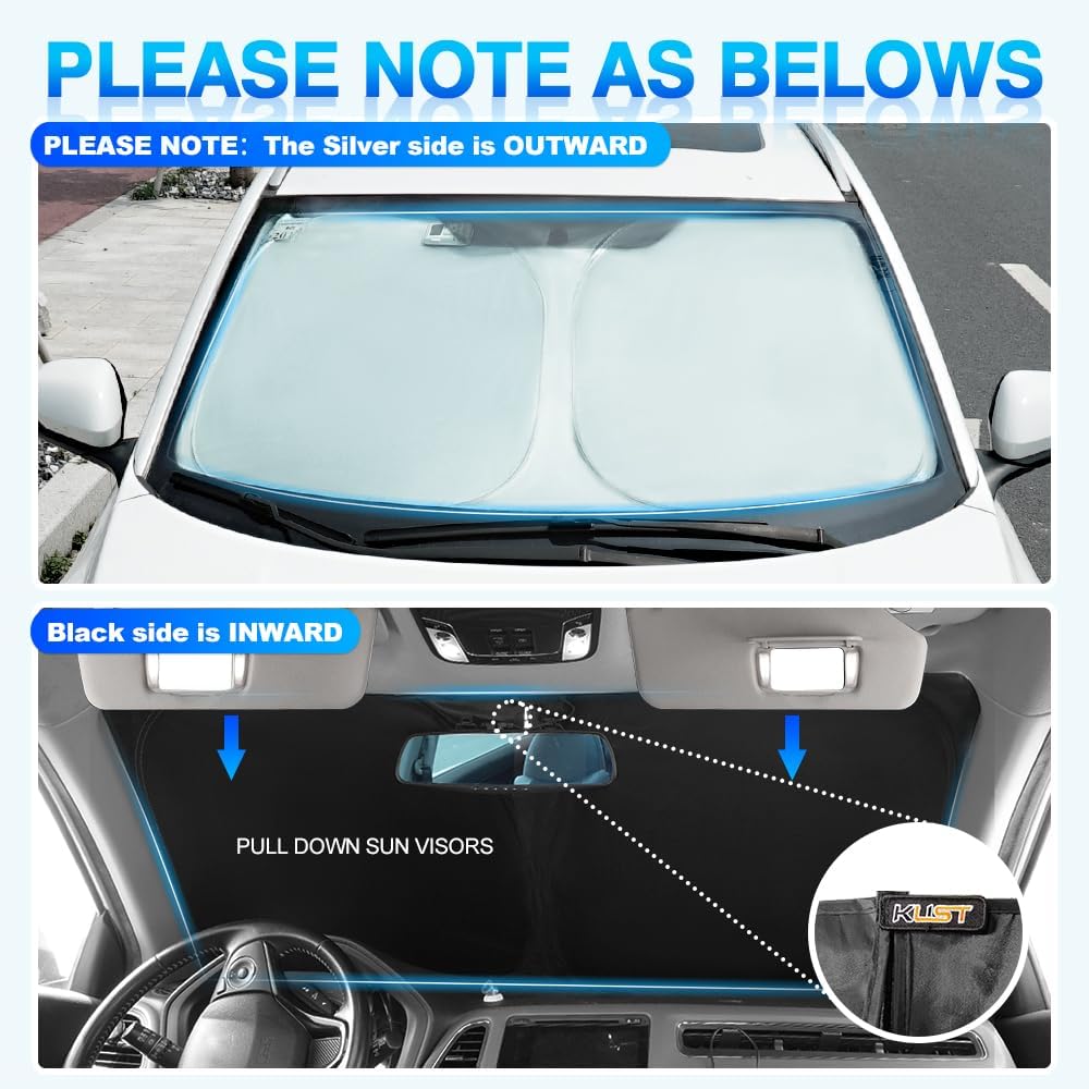 KUST Windshield Sun Shade fit for 2021-2025 Chevrolet Suburban/Chevy Suburban/GMC Yukon XL Accessories, Sun Visor Protector Foldable Blocks UV Rays Keep The Car Cooler