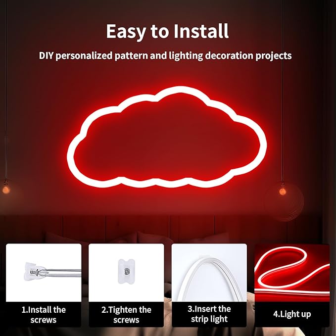 iNextStation 12V Red LED Strip Lights 16.4FT, Flexible Silicone Neon Rope Light, Waterproof, Cuttable, Dimmable & Linkable, for Cabinet, Ceiling, Wall, Bedroom, Kitchen, Garage (No Adapter)