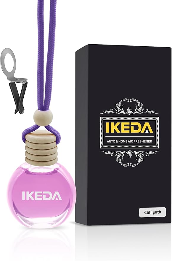 Ikeda Car Air Freshener: Hanging Car Smell Air Freshener | 10ml Hanging Car Perfume | Long Lasting Fragrance | Strong Scents Diffuser for Auto Home (White Peach)