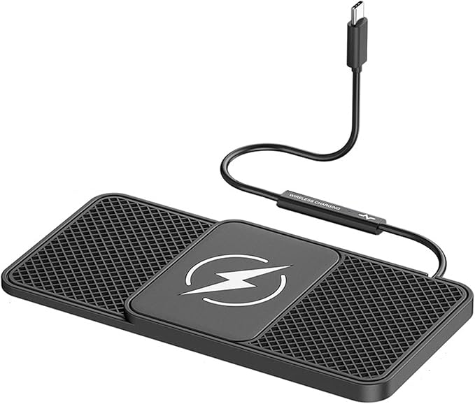 Wireless Car Phone Charger for Toyota Echo Platz Yaris Tacoma Tundra Hilux, Type C/USB 20W Fast Charging Pad, Non-Slip Charging Station for Travel Home Office Desk, Lightweight,Type-C