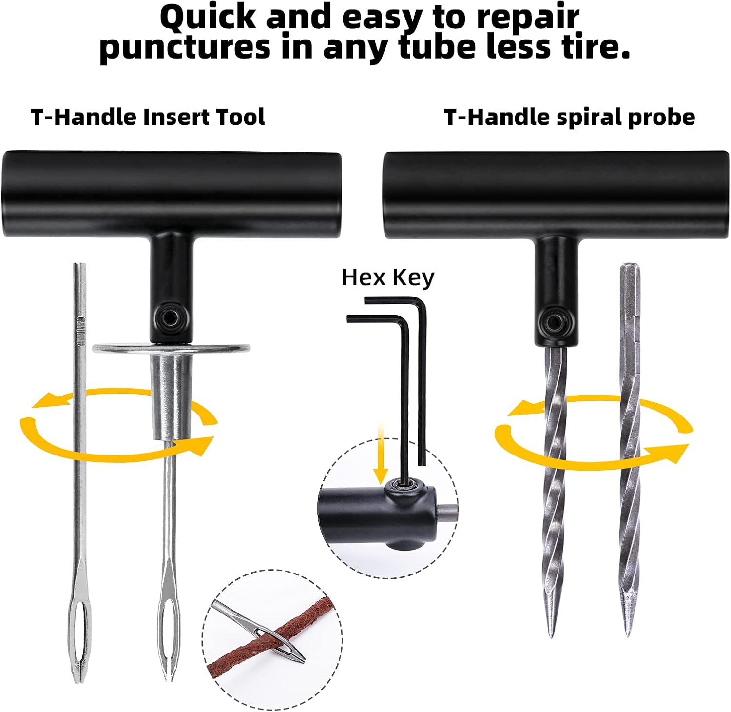 Tire Repair Kit, 102 Pcs Heavy Duty Tire Plug Kit for Car, Universal Tire Patch kit to Fix Punctures and Plug Flats, tire Repair Plugs Truck, RV, ATV, Tractor, Trailer