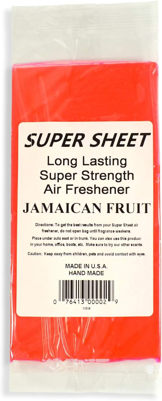 Super Sheet Small (7.5"x3.75") Under Seat Car Air Freshener (Jamaican Fruit)