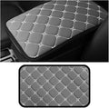 HZEL Car Center Console Cushion Pad, PU Leather Vehicle Armrest Protection Cover, Waterproof Automotive Interior Arm Rest Seat Box Mat Accessories, Universal for SUV, Sedan, Truck (Gray)