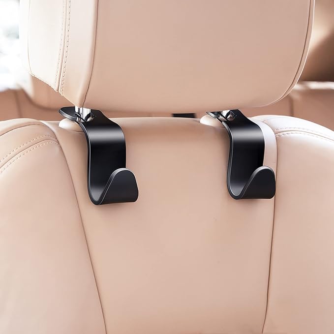 4 Pack Car Back Seat Headrest Hook Hanger for Purse Grocery Bag Handbag Hat