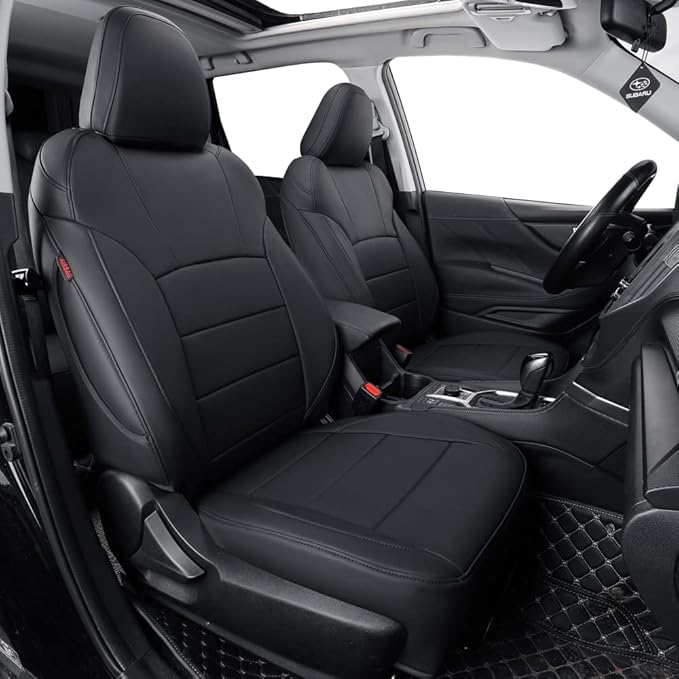 coverdream Forester Car Seat Covers Custom Fit for 2009-2013 Subaru Forester Seat Covers,Rear Seat Without Cup Holder,Full Coverage Waterproof Leather Seat Protector(Full Set,Black)