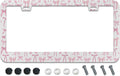 License Plate Frame for Pink Bow Stainless Steel License Plate Frames Holder Covers Rust-Proof Auto Parts Decoration with Screws License Plate Holder for Car Accessories 12x6 Inch