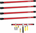 4 Pieces 24" Magnetic Tool Holder Strip, Red Magnet Bar, Metal Tool Organizer Rack for Garage Organization, Easy To Install in Workshop, Mounting Screws Included