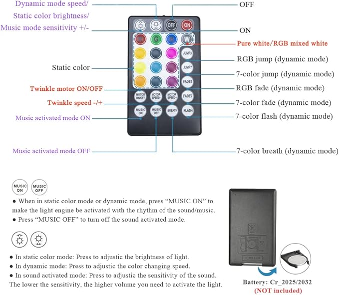 AKEPO 10W Twinkle Fiber Optic Light Engine Light Source, APP Control + Music Activated + 28-Key Remote Control for Car Stars Headliner and Home Star Ceiling Kit