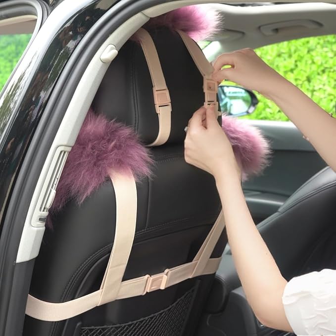 Fluffy Genuine Sheepskin Car Seat Cover-Fuzzy Real Fur Auto Cushion-Universal Fit Soft Long Wool Pad for Front Driver Accessories Protecter Truck, SUV, Van (Peacock Blue, 1 Pcs Front Seat Cover)