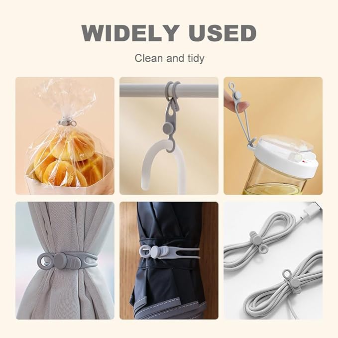 30pcs Data Cable Organizer, 2025 New Silicone Cable Ties Cable Management Organizer, 106mm Reusable Cord Organizers, Colorful Wire Organizers for Cords (30)